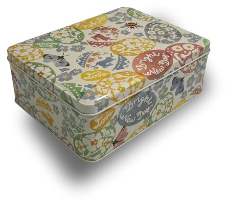 MediMuc Geschenkdose Design Design Emma Bridgewater - Liebevoll gestaltete rechteckige Vorratsdose - Motiv Bright New Day - Blechdose, Keksdose, Dose - Maße: (L x B x H): 19,5 x 15,4 x 7,5cm