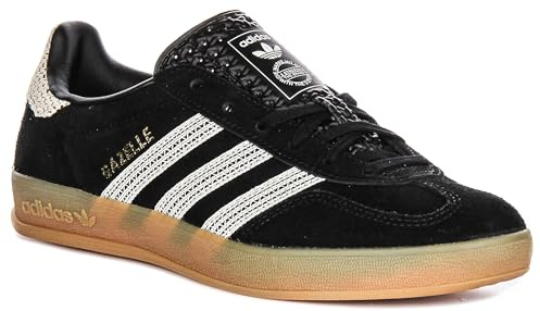 adidas Damen Gazelle Indoor Drei Schichten Q-Pannel Gummisohle Sneaker, Core Black Wonder White Gum, 40 EU