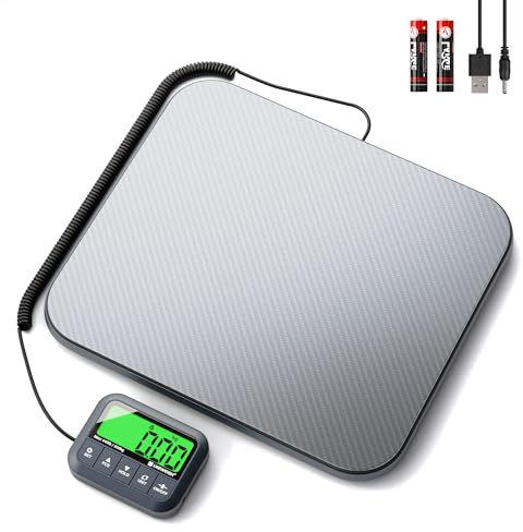 UNIWEIGH Digital Postal Scale 440lb,High Accuracy 0.35oz Shipping Scale for Packages with Hold/Tare/Count,Commercial Package Scale for Small Business,Postage Scales for Shipping Packages/Luggage,Grey