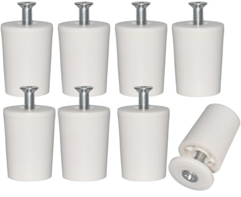 8x Butées de Volet Roulant 28mm Blancs, Protection des Lamelles de Fenêtres, Arrêts de Rouleau avec vis et Rondelle (28mm, Pièce, 8)