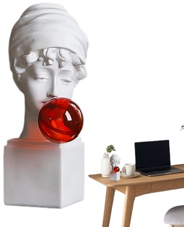Büstenstatue, Dekoration, 23 x 16 x 10,5 cm, griechische Blasen, Skulptur, wasserdichte Desktop-Kunststatue, dekorativ, multifunktional, Bastelornamente, Heimdekoration für Tischplatte, Fensterbank