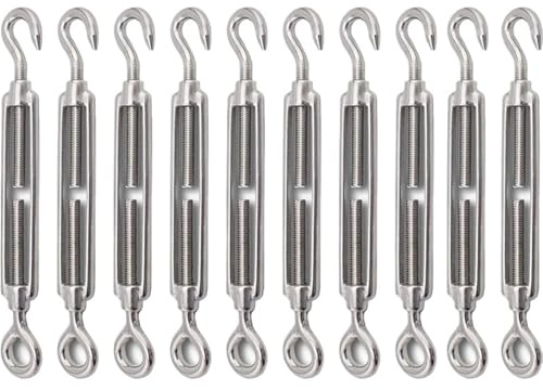 Metallkabelspännare, justerbar repspännare M4-M6, OC-typ, rostfritt stålkrok, ögonrigg, seglingsspänning (M4-10 cm, 1 st)