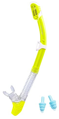 Supertrip Trockenschnorchel Erwachsene Unisex Trocken Snorkel Schnorchel mit Ventil zum Schnorcheln Schnorchelrohr mit weichem Mundstück Ohrstöpsel