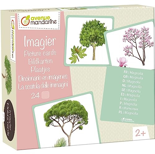 MY MANDARINE JE525C - un jeu éducatif de 24 cartes multilingues (10 langues) - À partir de 2 ans - IMAGIER Arbres