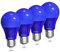 Klarlight 9W E27 Lampadine colorate blu 9w A60/A19 Lampadina a LED Lampadina a LED E26 colorata blu 720LM 4 Pack Lampada decorativa a LED per feste, palcoscenici, decorazioni interne