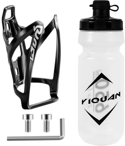 ROGTYO Fahrrad Flaschenhalter mit 650ml Fahrradflasche, Leicht GeträNkehalter Fahrrad mit Schrauben - BPA Frei Fahrrad Trinkflasche für Fahrrad, Rennrad, Mountainbikes, ElektrofahrräDer