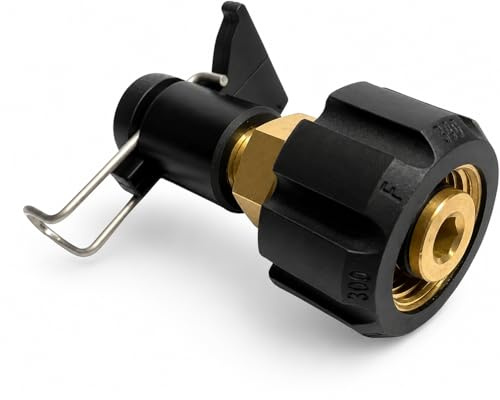 M&M Smartek Adaptador de alta presión para conector de manguera, convertidor para limpiador de alta presión compatible con/como Kärcher, Black & Decker, Nilfisk G1/4 o con M22 IG (opción B para Black