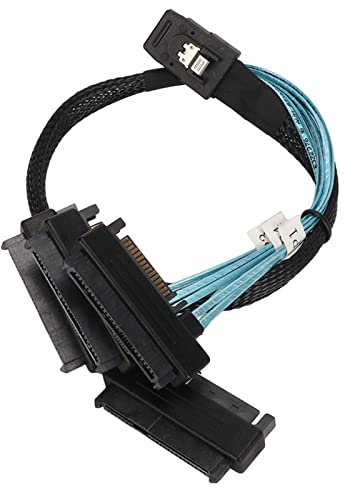 Cavo adattatore, cavo convertitore di potenza da mini SAS a 4 Serial ATA, nucleo in rame stagnato, 12 Gbps, ad alta velocità per apparecchiature elettriche (0,5 m/19,7 pollici)