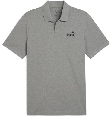 Puma Ess No. 1 Logo Pique Polo, Polo Uomo, Medium Gray Heather,