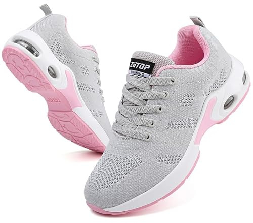Womens Trainers Running Shoes Air Cushion Arch Support Sneakers Platform Trainers Ladies Walking Shoes Mesh Breathable Lightweight Sport Sneakers Outdoor Gym Athletic Tennis Jogging