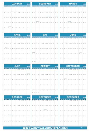 Vibrant Focus 2026 Yearly Wall Calendar - annual calendar 2026, 2026 Yearly Wall Calendar&Planner with Thick Paper, January 2026 - December 2026, X Large, 34.7 x 22.8, 2026 Yearly Planner (2026 Yearly Wall Calendar - Green)