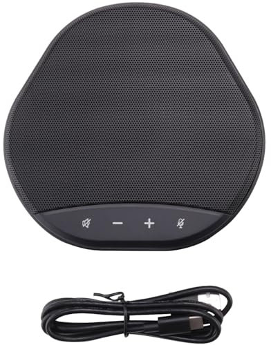 Ujjdwiurgh Microfono da Conferenza USB Altoparlante 360° Presa Voce Omnidirezionale Microfono Del Computer PC, Riduzione del Rumore Ufficio Casa