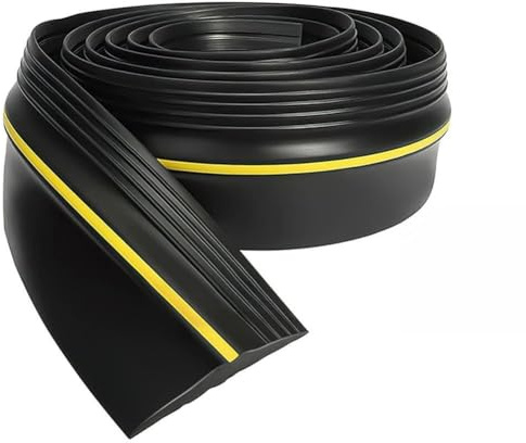 URPIZY Junta de suelo para puerta de garaje, 2 m, de goma PVC, resistente a la intemperie y al polvo, color negro, flexible, cortable, protección contra la lluvia, el viento y la suciedad
