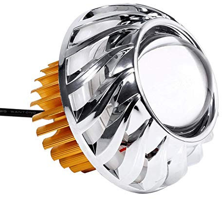 Fari a LED per Moto, Luci Lampeggianti Con Doppio Alone Angel e Devil Eyes (Blu)