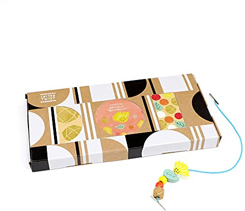 COTTON TWIST Kids Festival Bracelet Making Craft Kit - Children Creative Beading Jewellery Designing Play Set - Suitable for 3-8 Years