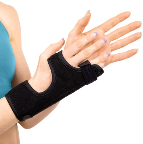 BraceAbility Ulnar Gutter Splint - Metacarpal Boxer Finger Fracture Treatment Brace för Mallet Finger höger eller vänster hand Fixeringsfäste för ruptur, smärtlindring och fastklämning (L)
