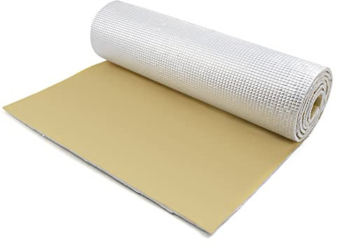 QUARKZMAN 0.6㎡ 6mm Auto Tappetino Isolamento Acustico Alluminio Fonoassorbente Autoadesivo per Cofano Motore Insonorizzante 100cmx60cmx6mm