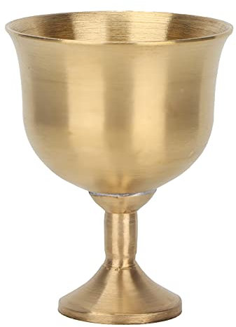 Großer Goldener Kelchbecher, Vintage, Schlichter Messing-Weinkelch, Wein, Mittelalterlicher Kelch, Metallkelch, Kelch, Kommunionbecher Für Die Hausbar