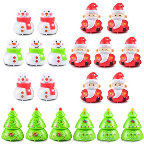 UieaMsio Jouet Mécanique à Remonter Noël, 20 Pièces Jouets à Remonter Noël, Voiture de Jouets de Noël Bonhomme de Neige/Arbre de Noël/Père Noël Forme Cadeau de Noël pour Garçons Filles
