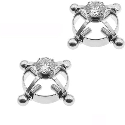 Nippel Klemmen für Frauen Edelstahl Brustwarzen Klemmen für frau Nippelschmuck mit Kristallen Nippelklemmen für Männer Einstellbar Nipple Clamps Extreme Bdsms Spielzeug Extrem für Frauen Bdsm Set