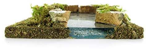 Ferrari & Arrighetti Flussende: Teich für Modulares Fluss, Bertoni Krippe-Kollektion, Holz, Mehrfarbig, 16 x 14 x 3 cm