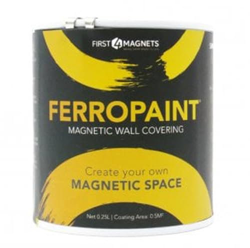 Pintura Magnética de Carbón de Carbón Ferropaint® Para Paredes, Dormitorio, Oficina, Cocina, Sala de Juegos, Aula, Bricolaje Y Renovación - 0.25 Litros - 2 Latas