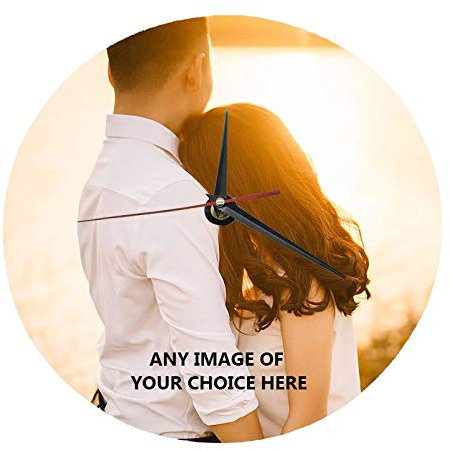 Personalised Printed 20cm Toughened Glass Clock - Add any image of your choice