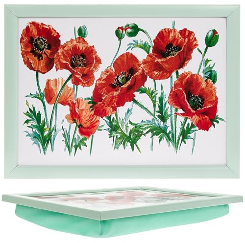 The Leonardo Collection Poppy Laptray para Servir Alimentos y desayunos, cómodas bandejas de Regazo con cojín, Bandeja de Comida Duradera para Comer en el Regazo, bandejas Multiusos para el hogar y