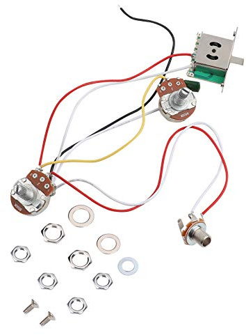 Gitarren-Harness-Kit f¨¹r E-Gitarre - Metallisch vorverdrahtet mit 500K Potentiometern und 3-Wege Push-Pull Schalter f¨¹r pr?zise Tonsteuerung