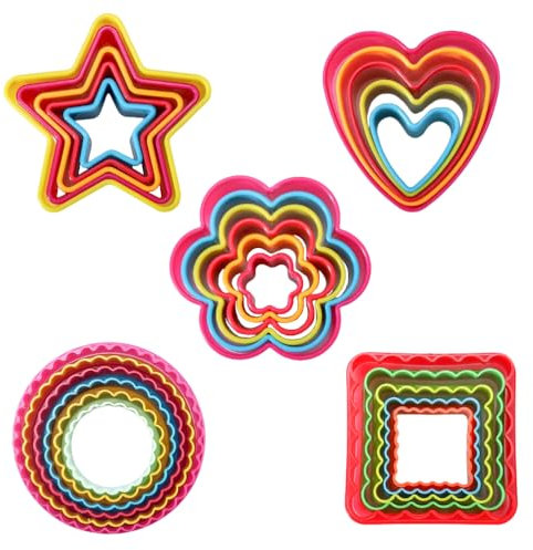 Lowats Set di 27 formine per biscotti in plastica per biscotti