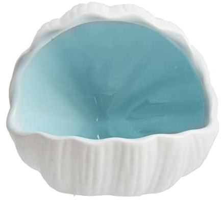 AnRui Cute Aquarium Decorations Ceramic Conch Shell-Shaped House Thematic Betta Fish Tank Accessory Decor Ornament Hideout Cave for Fish Playing or Hiding, Blue