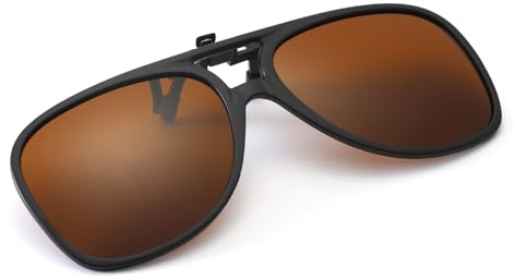 Long Keeper Polarisierte Sonnenbrille Clip für Brillenträger - Pilotenbrille sonnenbrille Aufsatz Polarisiert Clip On Sonnenbrille für Herren Damen, 54mm