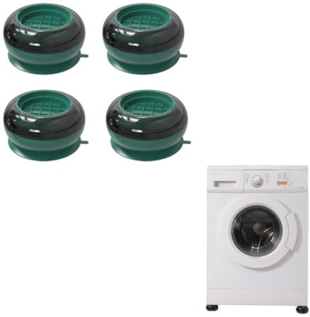 INGJIA 4 Piezas Patas Antivibracion -Amortiguadores Universales - Soporte con Ventosa Goma - Alfombrilla Antideslizante para Lavadora/Secadora/Frigorífico/Mesa