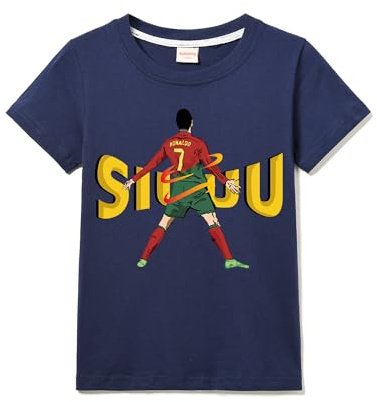 No.7 Inspired Football Siuu Support Kids Tee Shirt 100% Cotton T-Shirts Boy Girl Round Neck Top