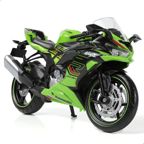 Risopen 1:12 Motorrad Modell kompatibel für Kawasaki Ninja ZX-6R Metall Diecast Motorrad Modell Spielzeug Mini Moto Geschenk (Grün)