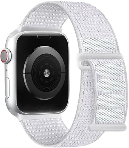 DaQin Nylon sportloop kompatibel med Apple Watch Band 40 mm 38 mm 41 mm 42 mm 44 mm 45 mm 49 mm, mjuka andningsbara flätade remmar armband för iWatch band för kvinnor män serie 9 8 7 6 5 4 3 2 1 SE