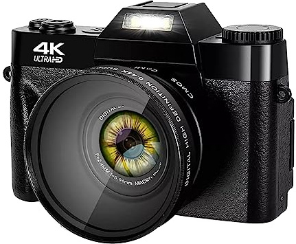 Reapyyt 4K WIFI Web Cam Vintage Videobandspelare Digitalkamera med vidvinkelobjektiv