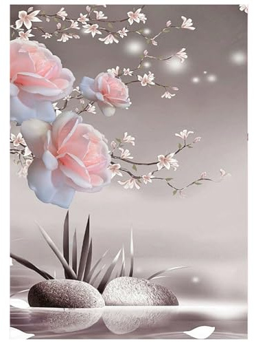 SHEGZHUC Pintura de diamantes de orquídeas 30 x 40 cm cuadros de pintura de diamante para adultos orquídeas diamante pintura loto Zen pintura de diamante arte bordado punto de cruz imágenes regalo