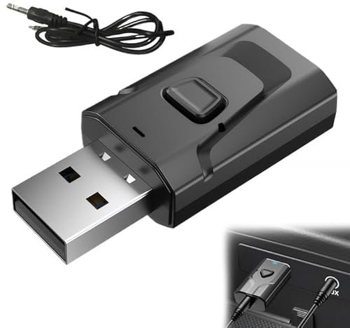 USB Bluetooth Sender Audio TV 2-in-1 Adapter und Empfänger mit Klinke 3,5 für TV/PC/Auto/Lautsprecher/Kopfhörer/Heimstereo