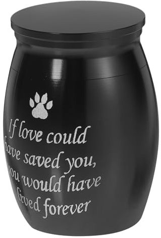 DRESSOOS Mini Urne De Crémation Aluminium pour Animaux De Compagnie Souvenir Funéraire avec Couvercle Sécure pour Stocker Les Cendres De Votre Aimé