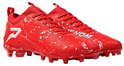 Phenom Elite Kool-Aid Cherry Football Cleats for Men & Youth – Quantum Speed Lightweight Performance Cleats with Traction Plate (Red, US Footwear Size System, Adult, Men, Numeric, Medium, 2)