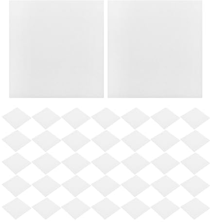 CORHAD 70 fogli di carta per ripiani quadrati per forni - 2,76x2,76 pollici, carta separatore antiaderente per fusione del vetro - fogli di fibra ceramica resistenti al calore - accessori per forni a