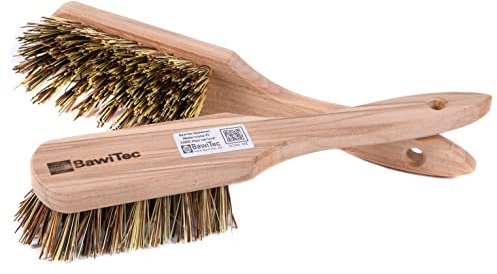 BawiTec Stielbürsten Reinigungsbürsten Schrubberbürsten Handbürsten harte Borsten weiche Borsten Holzbürsten verschiedene (Natur Union 2x 26,5cm)