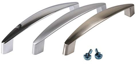 Stahlia Möbelgriffe 128mm Lochabstand Edelstahl Fi (5er Set) Schrankgriffe Schubladengriffe Griffe für Küchenschränke Griffe Möbel Küchengriffe inkl. Schrauben