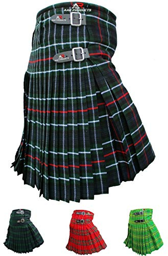 AAR Mens Scottish Tartan Kilt - 13oz Highland Casual Kilt for Men - 11 Tartans