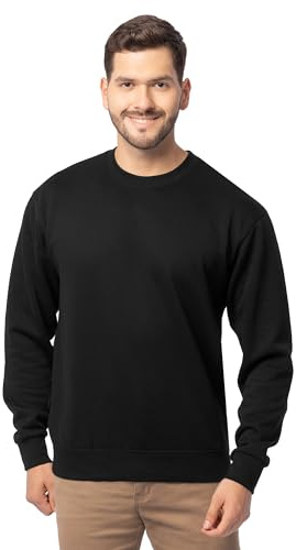 Fruit of the Loom Men's Eversoft Fleece Crewneck Sweatshirts, Moisture Wicking & Breathable, Sizes S-4x Shirt, Black, M