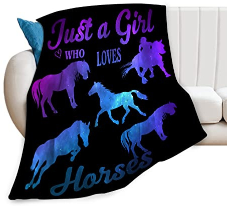 Horse Blanket for Girls Gifts Cozy Plush Horses Throw Blankets Lightweight Fuzzy Warm Fleece Animal Party Stuff Blanket for Women 50x40