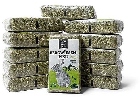 Hayrabbit - Bergwiesenheu 12kg - Heu Aus Deutschen Gründlandregionen - Abgepackt In 1kg Beuteln