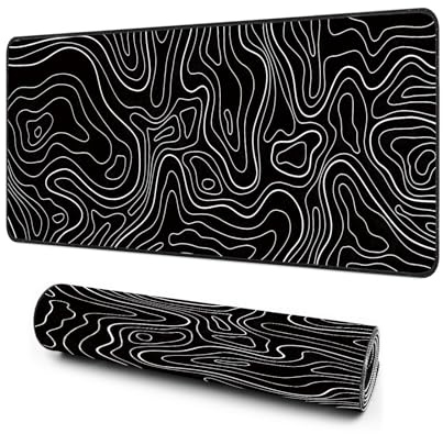 Giecy Gaming Mouse Pad, XXL Keyboard Mouse Mat Desk Pad with Non-Slip Rubber Base for Office & Home Computers, Laptop, Gaming (Black Line, 80 x 30 cm)