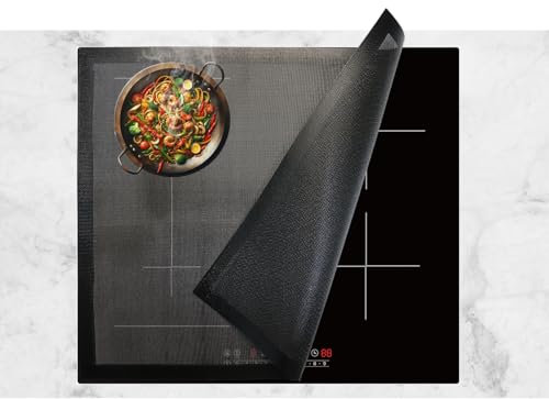 60x52cm Alfombrilla Protectora para Cocina de Inducción,Esterilla Protectora de Inducción(Magnética),Cubierta de Cocina de Inducción de Silicona Protector Arañazos para Estufa de Inducción